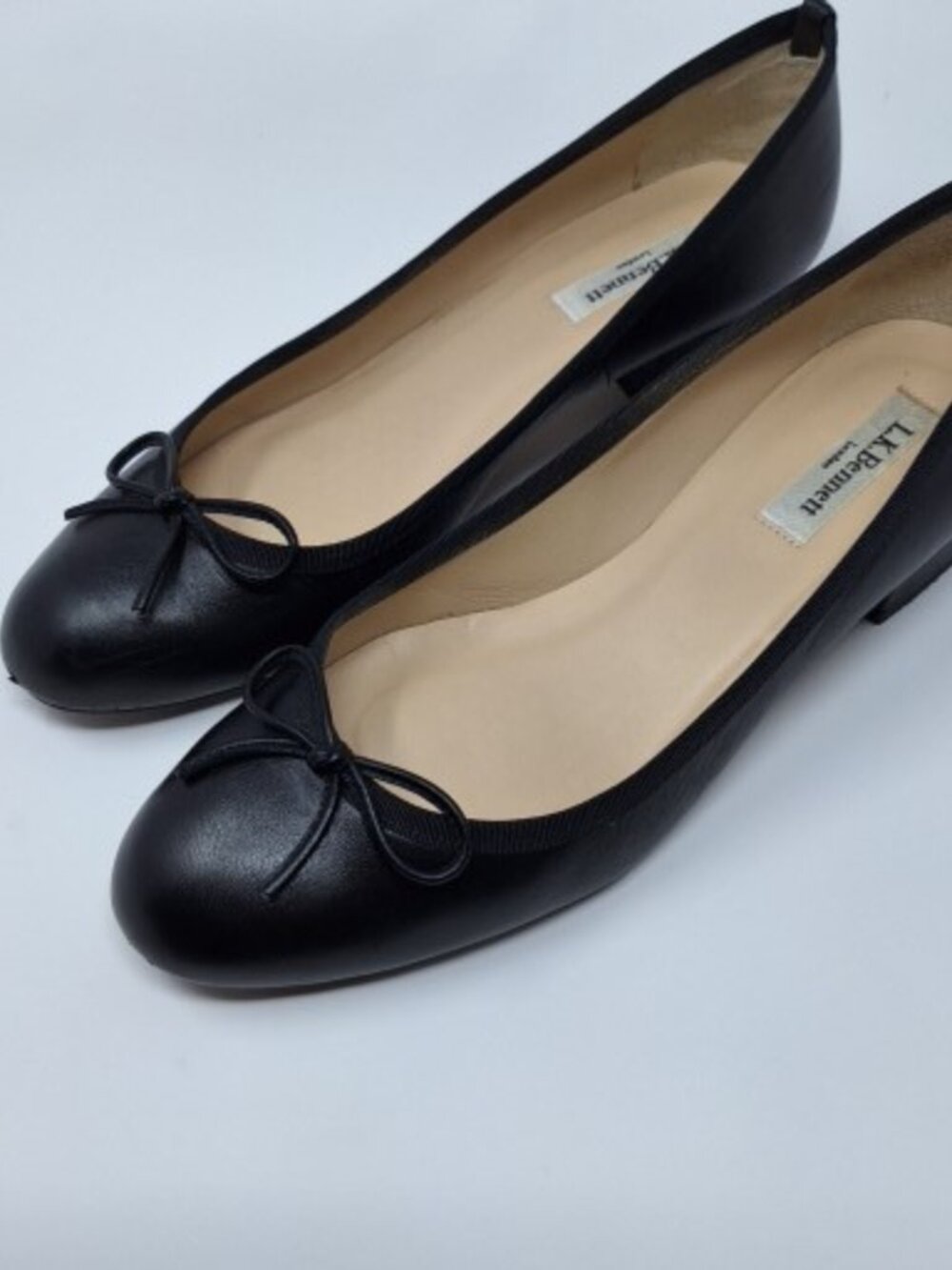LK Bennett London French Girl Shoe Style Flats Black Nappa Leather Sz 39 US 8.5